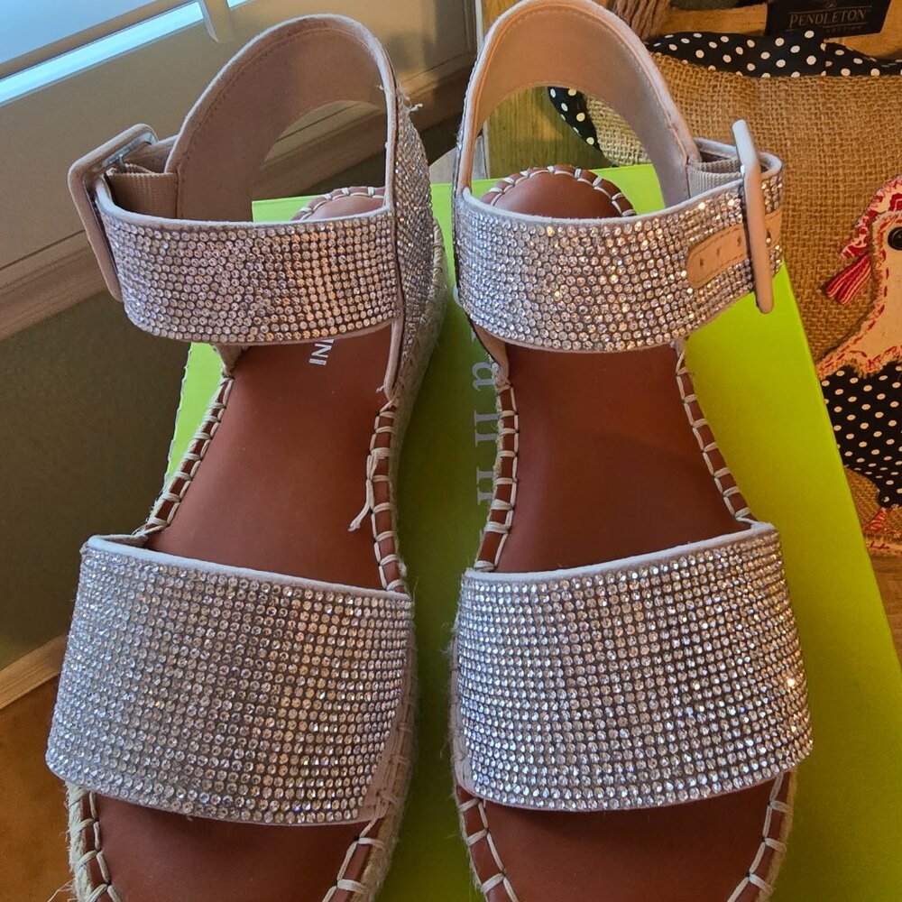 Gianni Bini Silver Rhinestone Espadrilles - Picture 2 of 9